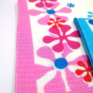 Set of 2 Ladies Women's Floral Textured Cotton Handkerchief Hankies 12" - 32